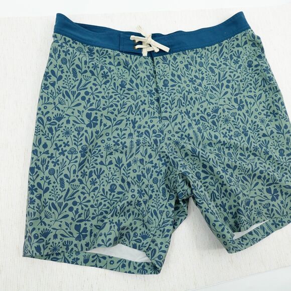 Taylor Stitch Bo Boardie Board Shorts Mens 32 Green Sea Floral Surf - Picture 6 of 16